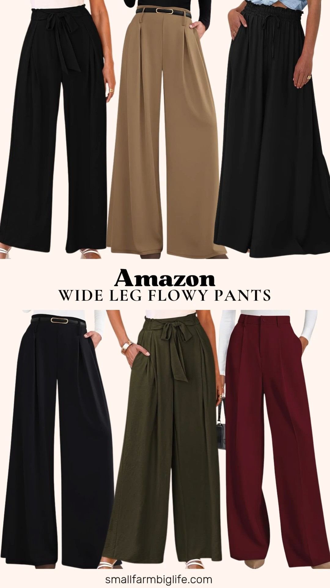 These wide leg flowy pants are the perfect work pant for transitioning between hot summer days and cooler fall mornings. My favorite Amazon find for building out a comfortable, polished workwear rotation.
I am loving the black and khaki PRETTYGARDEN elastic high waisted pleated palazzo pants for a dressy business look, and the black and army green PRETTYGARDEN wide leg work trousers for an easy business casual option. The black PRETTYGARDEN flowy palazzo pants with pockets are great for a more relaxed day, and the wine red PRETTYGARDEN wide leg trousers are perfect for adding a fall color into your work wardrobe early.
Shop all of my favorite wide leg flowy pants from Amazon linked in this post. 

 #LTKootd #LTKOver40 #LTKWorkwear