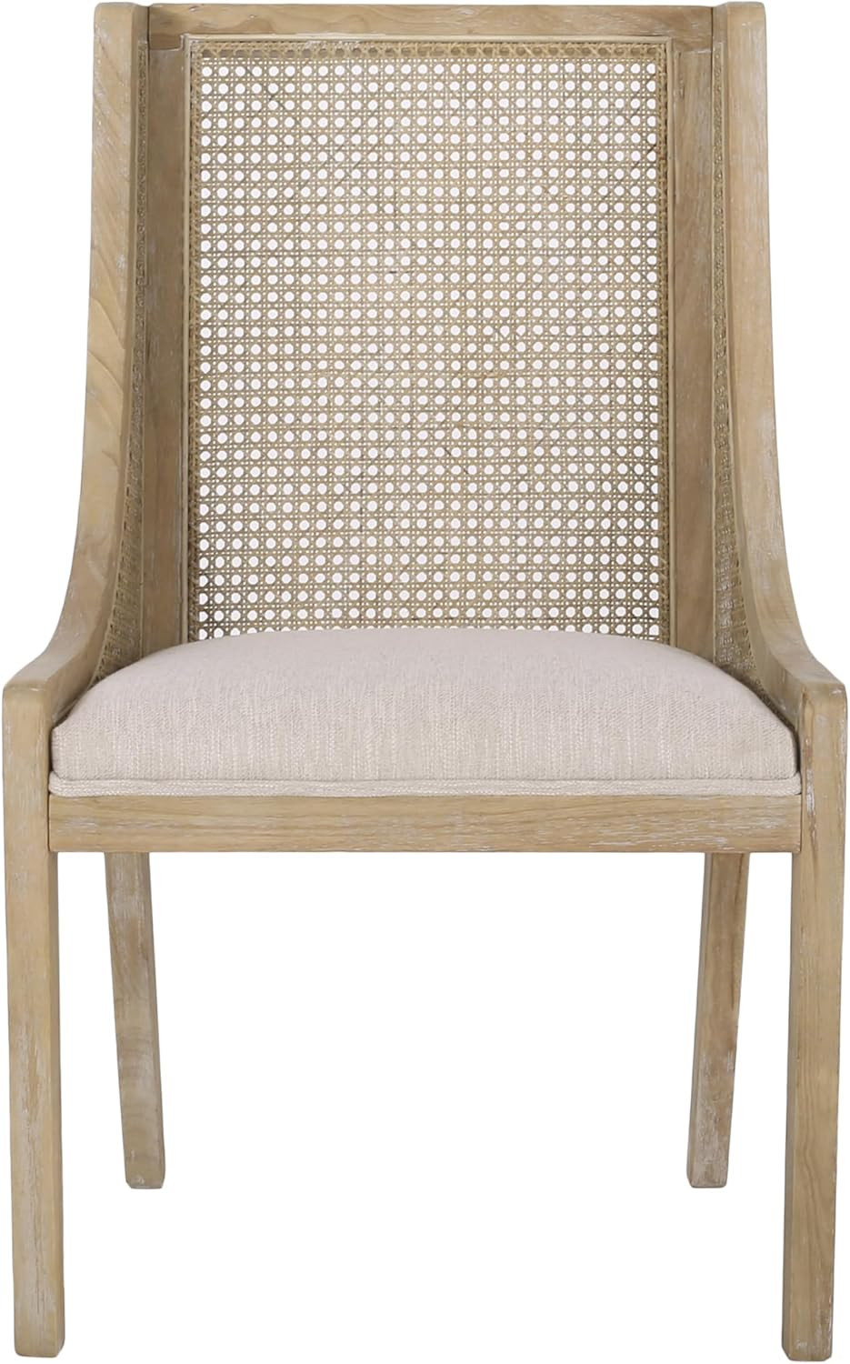 Christopher Knight Home Maurers Upholstered Dining Chairs - Cane and Wood - Beige/Natural (Set of... | Amazon (US)