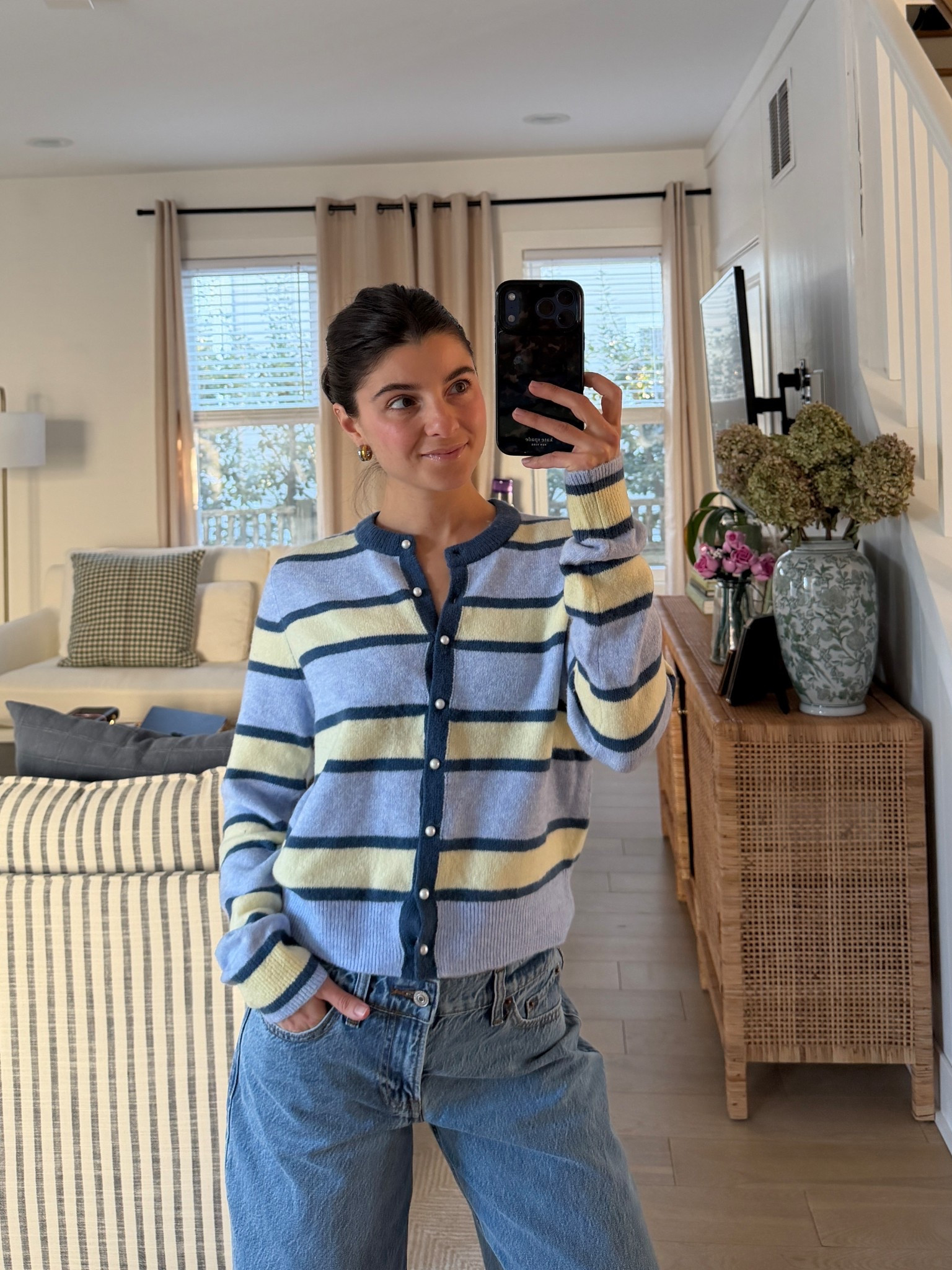 [2/2/26] final day to use my code AFVIVIANE for stackable 15% off | 25%-40% off all jeans + 20% off almost everything else. This sweater is the 
Merino Wool-Blend Shrunken Crew Cardigan, so cute and available in 6 other colorways. Bottoms are my most loved - low rise ultra loose. Run true to size, or size up 1 for looser fit! 

*25-40% Off All Jeans: *Offer valid in stores and online 1/29/2026-2/2/2026 in US/CA. Excludes clearance. Online price reflects discount. 20% Off Almost Everything: *Offer valid in stores and online 1/29/2026-2/2/2026 in US/CA. Exclusions apply as indicated. Online price reflects discount. Promo Code: *Use code AFVIVIANE to get an additional 15% off almost everything in stores and online at checkout from 1/29/26-2/2/26 in US/CA. Exclusions apply. See details online.


#LTKPetite #LTKSaleAlert #LTKSeasonal