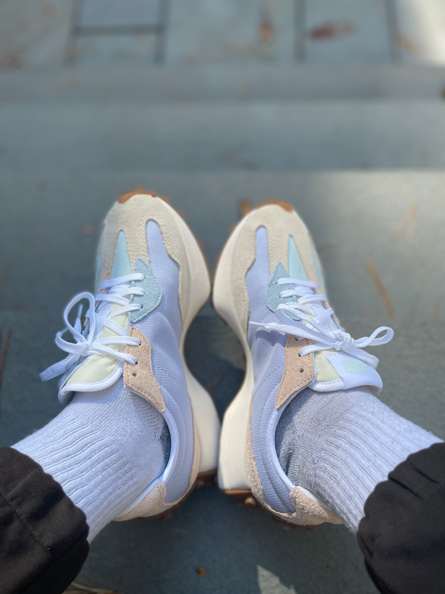 New balance 327 wearing women’s size 8