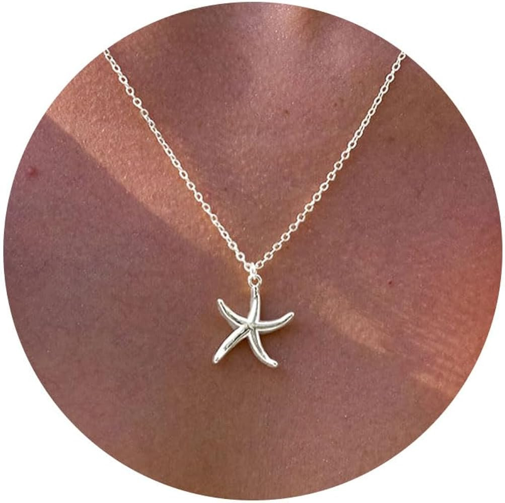 VRIUA Silver Necklace for Women 14K Silver Plated Dainty Bow Snowflake Star of David Butterfly Su... | Amazon (US)