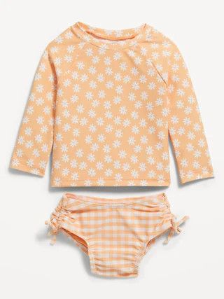 Printed Rashguard Top & Cinched-Tie Bikini Swim Set for Baby | Old Navy (US)