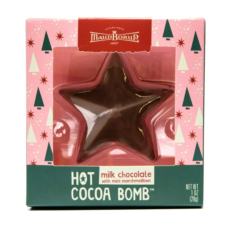 Maud Borup Milk Chocolate Star Hot Cocoa Bomb with Mini Marshmallows, single serve 1 oz, Seasonal... | Walmart (US)