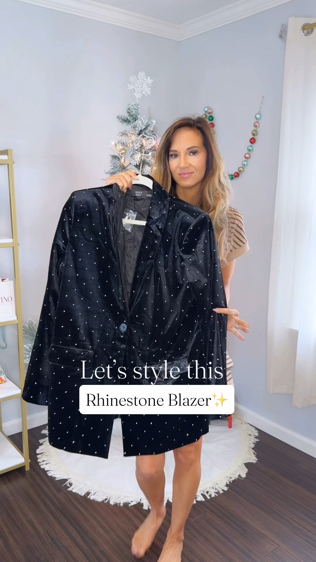 Styling a rhinestone oversized blazer for a winter oook 

#LTKHoliday #LTKgrwm #LTKSeasonal