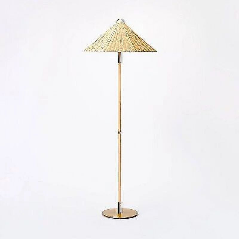 Floor Lamp with Tapered Rattan Shade Brown - Threshold designed with Studio | Walmart (US)