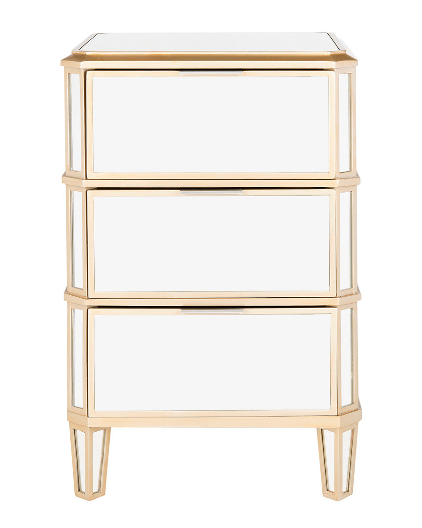 Safavieh Giana 3 Drawer Mirrored Nightstand | Gilt