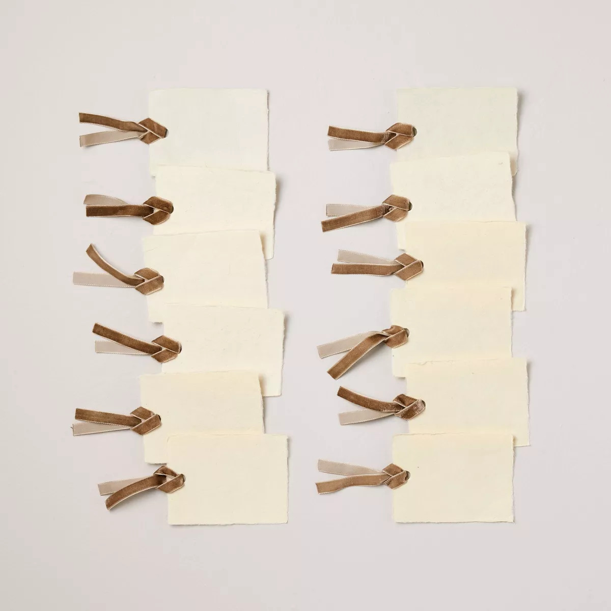 Place Setting Cards with Brown Velvet Ribbon 12ct - Hearth & Hand™ with Magnolia | Target