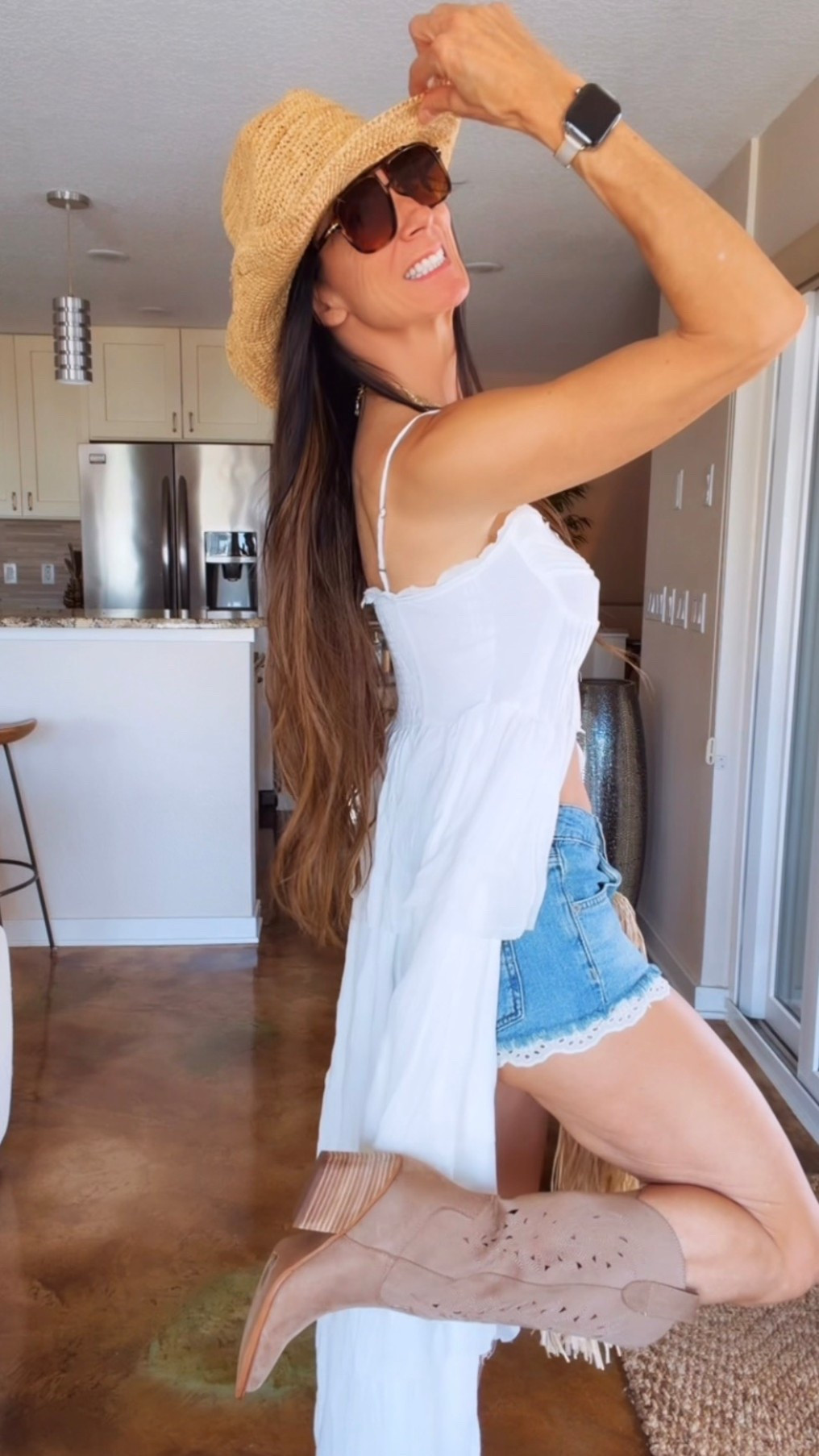 Festival ready… but make it chic 🤠✨

This look is that effortless, flirty, just threw-it-on-but-still-turned-heads kind of vibe.

The flowy white top, denim cutoffs, and boots?  A combo that never misses—but this one feels a little more elevated, a little more intentional.

She moves, she catches the light, she gives just enough drama… and yes, she’s coming with me all season long.

Cowgirl energy, but make it polished 💅

Use code NICOLEC35 to shop 💋





#LTKFestival #LTKdayinmylife #LTKgrwm