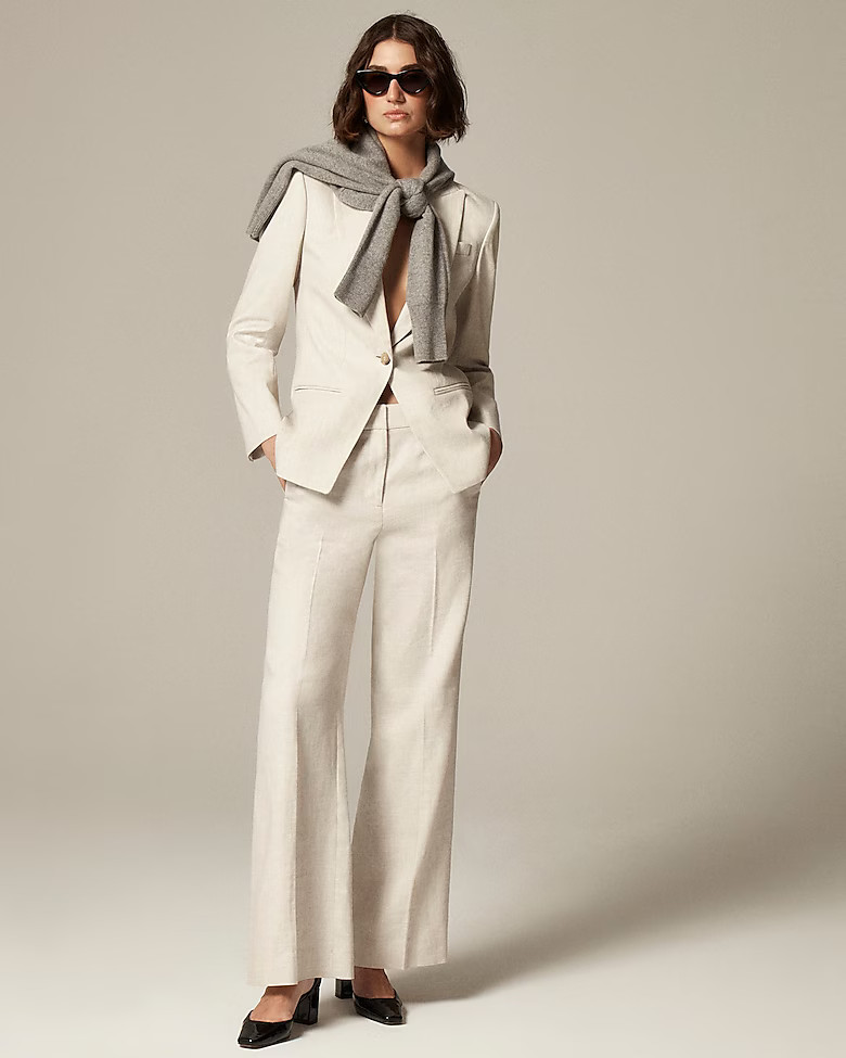 Carolina flare pant in stretch linen blend | J. Crew US