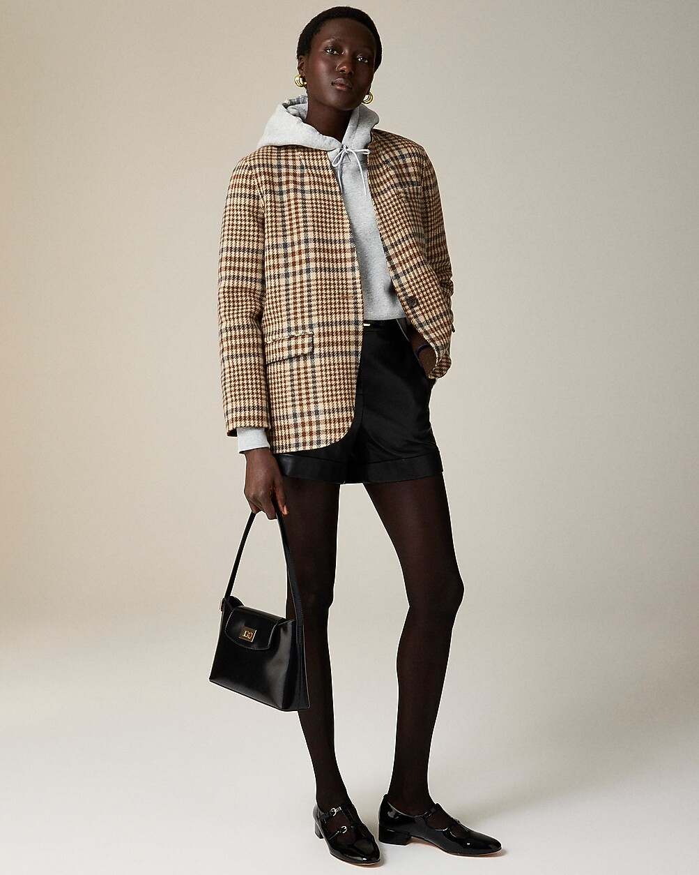 Leighton blazer-jacket in plaid double-faced wool blend | J. Crew US