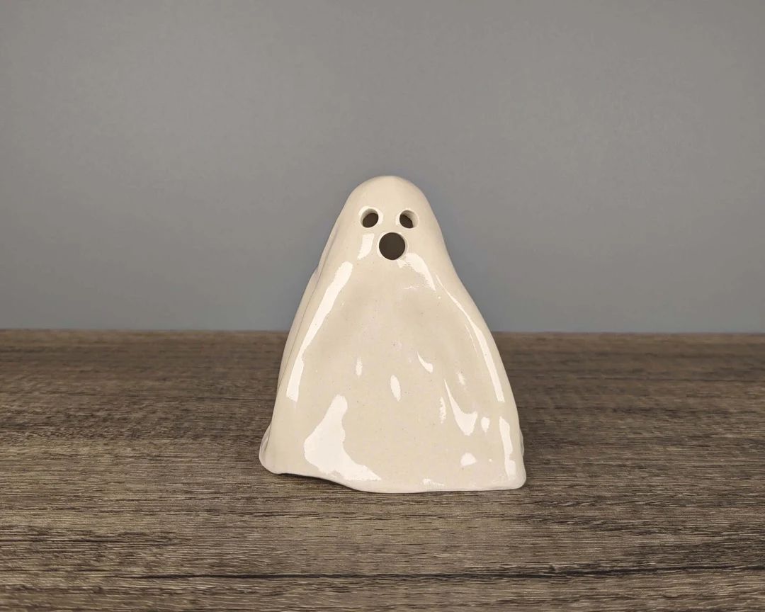 Handmade Ceramic Ghost Tea Light Holder Daphne - Etsy | Etsy (US)