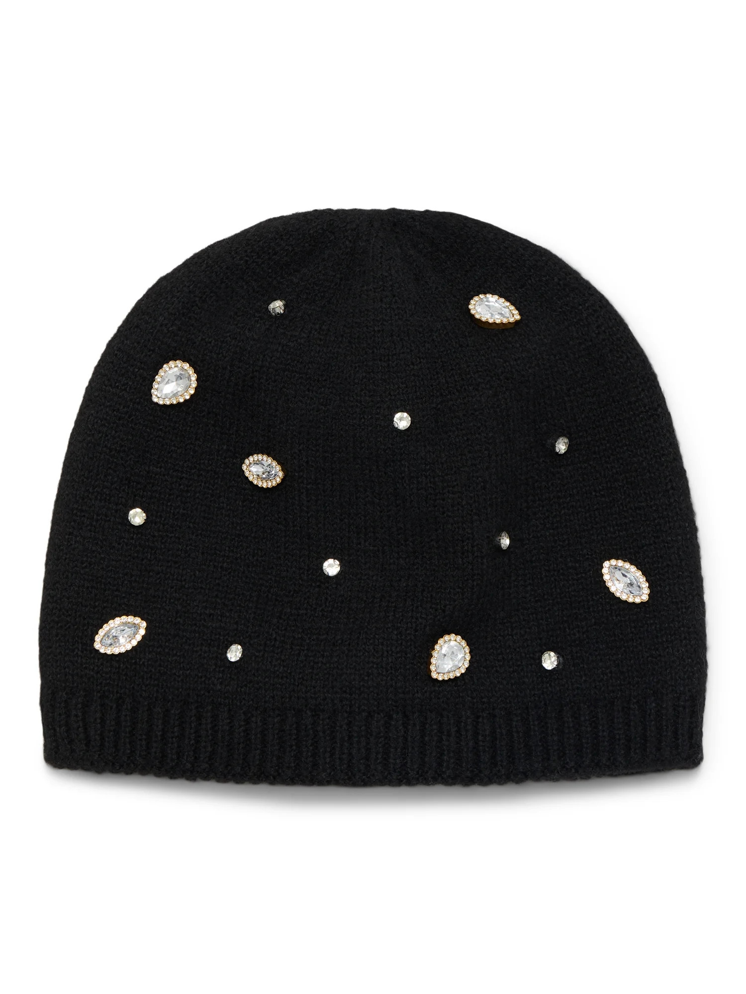 No Boundaries Women's Embellished Beanie, One Size, Black | Walmart (US)