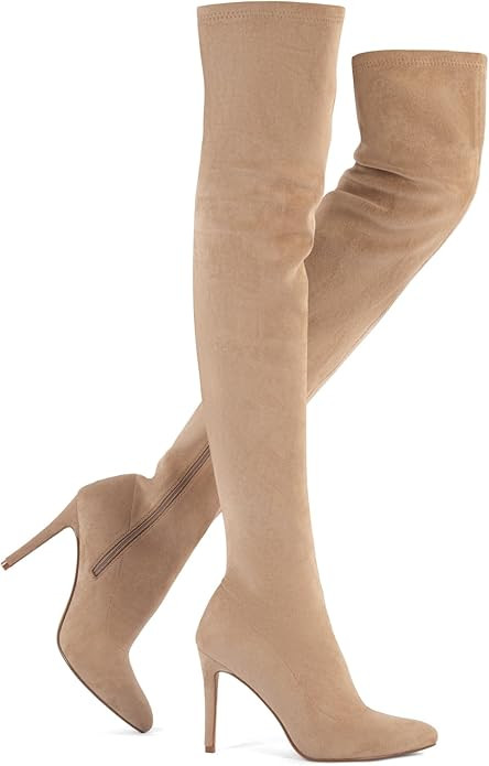 Shoe'N Tale Women Over The Knee High Stretchy Leather Thigh High Snow Boots | Amazon (US)