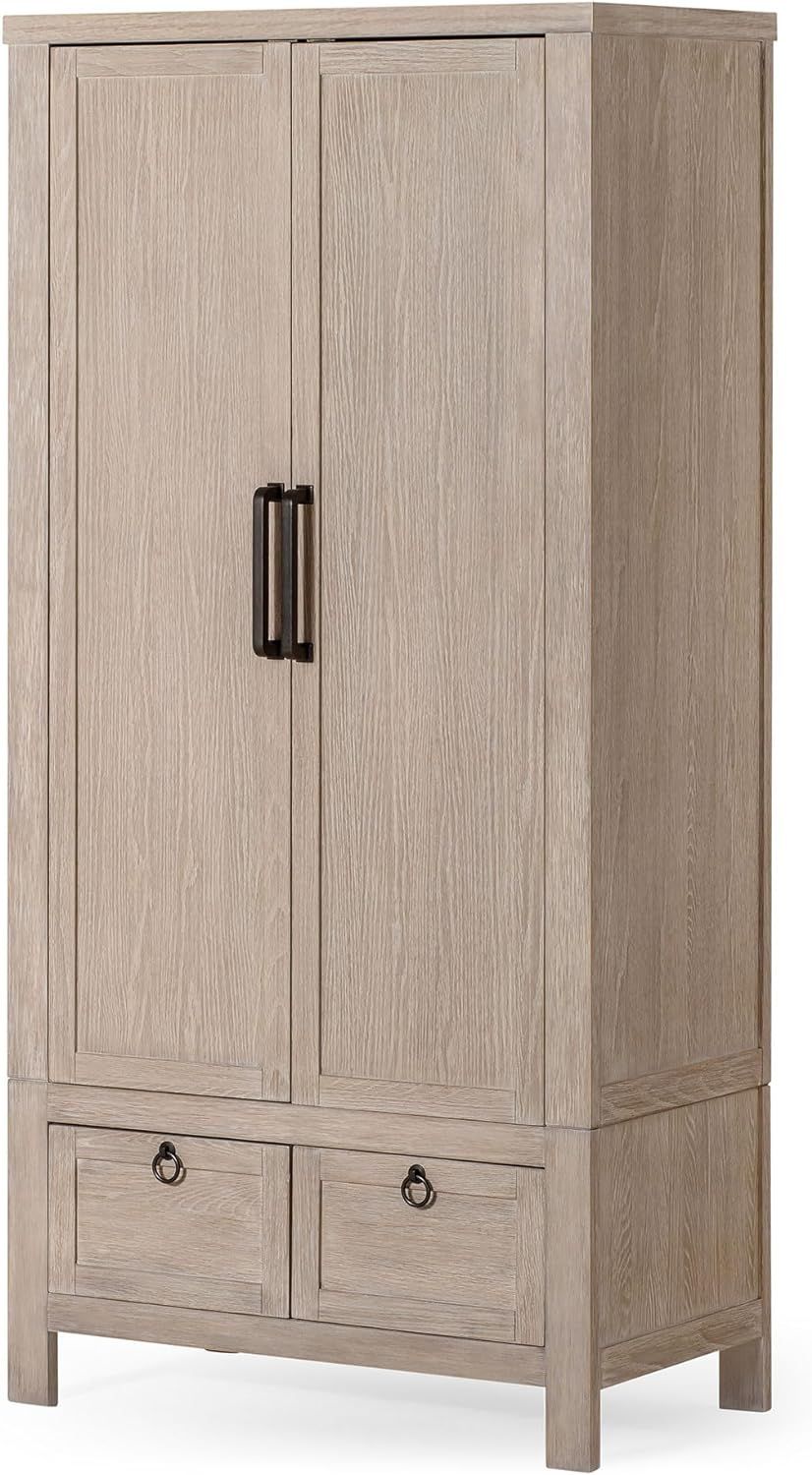 Maven Lane Vaughn Rustic Wooden Cabinet in Weathered White Finish | Amazon (US)