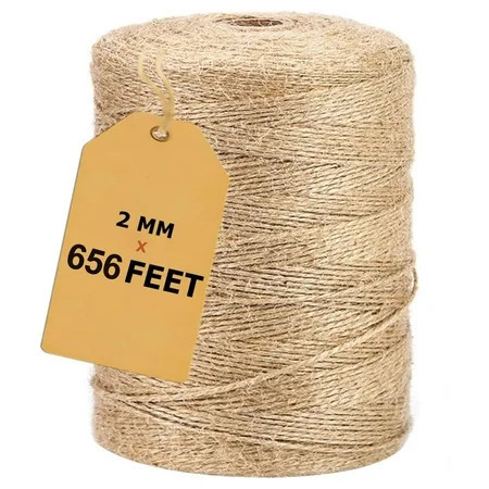 Yileqi 656FT Natural Jute Twine String, Bulk Hemp Jute Rope Cord Twine for Crafts Gardening, Gift Wrapping, Arts & Crafts, Wedding Décor, Packing Material Burlap Ribbon, Christmas Easter Decorations | Walmart (US)