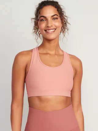 Medium-Support PowerSoft Racerback Sports Bra for Women | Old Navy (US)