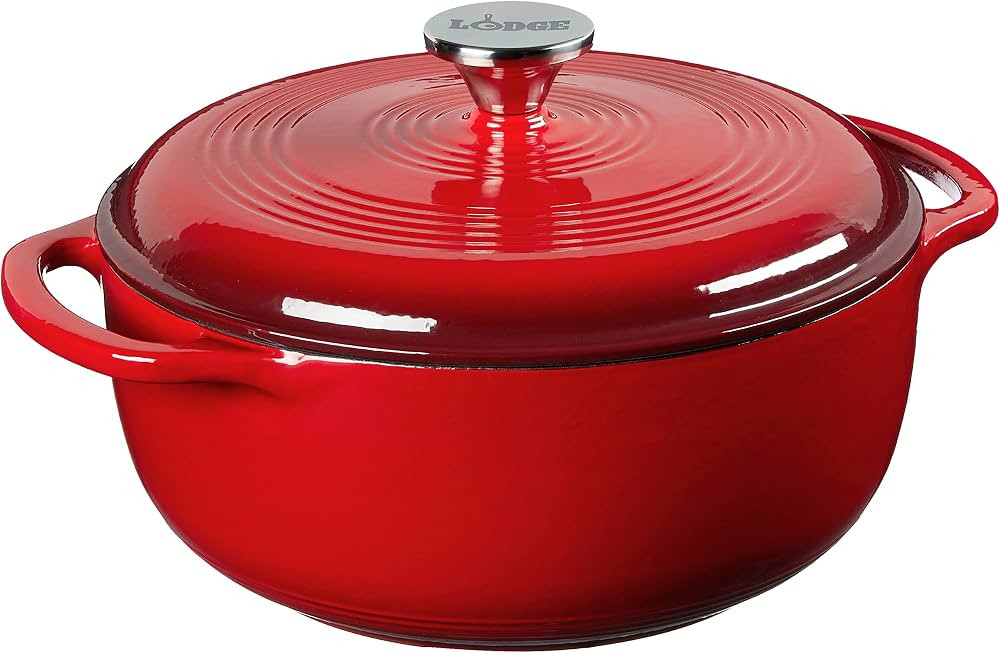Lodge 4.5 Quart Enameled Cast Iron Dutch Oven with Lid – Dual Handles – Oven Safe up to 500°... | Amazon (US)