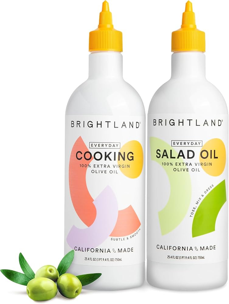 Brightland 100% Extra Virgin Oilive Oil Set, Everyday Cooking Set - Salad Oil & Cooking Oil for T... | Amazon (US)