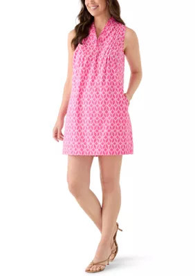Crown & Ivy Women's Ruffle Neck Dress, Pink, Large | Belk