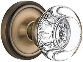 Nostalgic Warehouse Classic Rosette with Round Clear Crystal Glass Knob, Passage - 2.375", Antiqu... | Amazon (US)