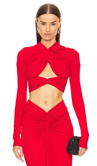 Ronny Kobo Bebe Top in Red. Size XS. | Revolve Clothing (Global)