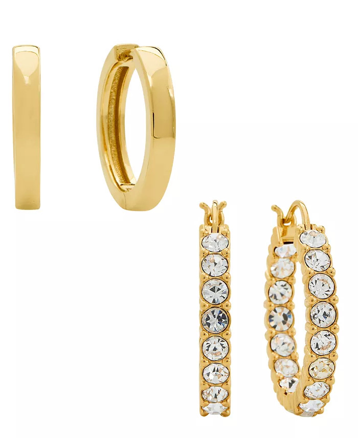 Women's Crystal Hoop Earrings Set, 4 Pieces | Macys (US)