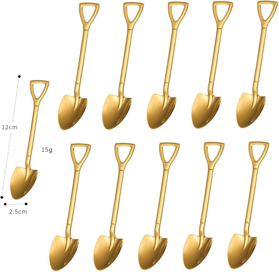 20 Pack Shovel Shape Demitasse Espresso Spoon, 4.7 Inches Stainless Steel Mini Coffee Spoons for ... | Amazon (US)