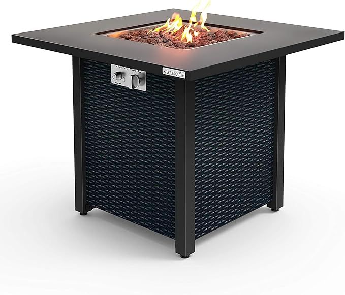 SereneLife SLFPS3 Outdoor Pit CSA Approved Safe 40,000 BTU Pulse Ignition Propane Gas Fire Table ... | Amazon (US)