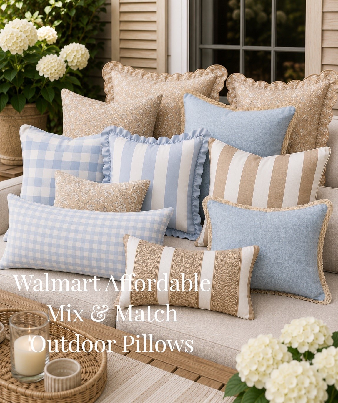 These outdoor pillows make mixing patterns so easy 🤍 Every single one coordinates perfectly together, so you can create that layered designer look without any guessing. I love the soft blues mixed with warm neutral tones for a cozy, elevated patio setup that still feels timeless and relaxed.

Such an easy way to refresh your outdoor space for spring and summer while making everything feel more custom and collected ✨

if you love simple upgrades like this, I share ideas like this all the time

#LTKHome #LTKStyle #WalmartFinds #PatioDecor #OutdoorLiving #PorchDecor #BudgetFriendlyPatio

#LTKSeasonal