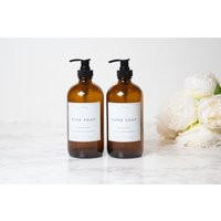 Amber Glass Soap Dispenser, Housewarming Gifts For New Home, Refillable Bottles, Kitchen Dispenser S | Etsy (US)