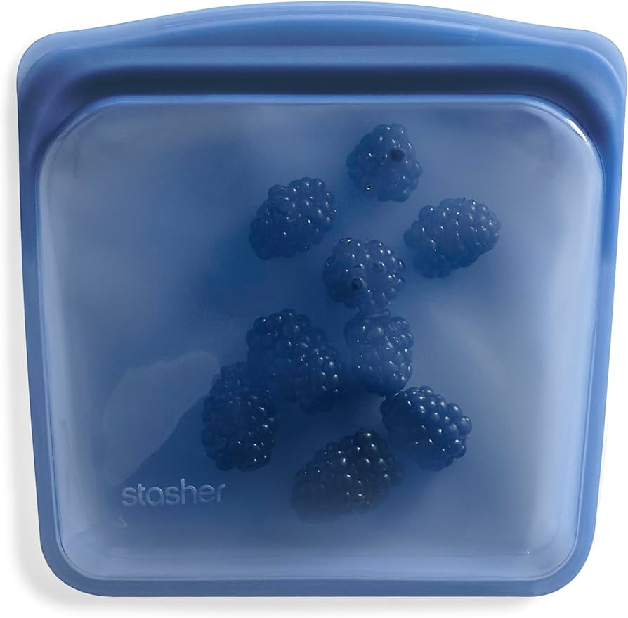 Stasher Premium Silicone Reusable Food Storage Sandwich Bag, Deep Ocean, Microwave, Sous Vide, Di... | Amazon (US)