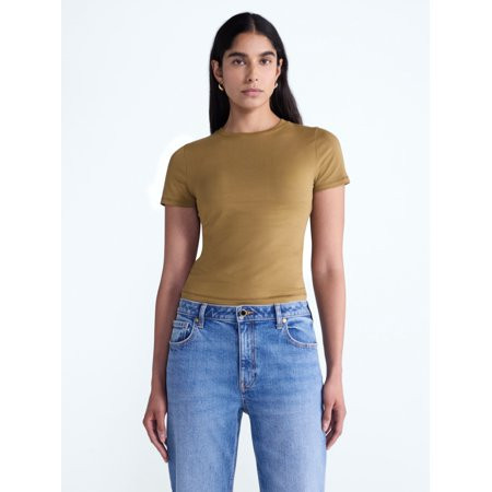 Scoop Women’s The York Baby Tee with Short Sleeves, Sizes XS-XXL | Walmart (US)