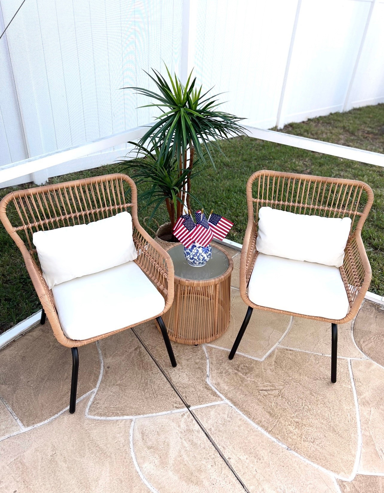 🙌🏼WAYFAIR OUTDOOR PATIO FURNITURE: #ad Looking to refresh your space or add extra seating options to your patio this spring and summer? #wayfair #wayfairfurniture @Wayfair Wayfair 
  


🙌🏼This outdoor wicker 3-piece bistro set includes 2 patio chairs and a matching table with a tempered glass top. All-weather patio conversation set made from rust and water-resistant pe rattan and powder-coated steel. Outdoor wicker patio furniture set with table & cushions offers you a quiet, cozy space outdoors. Outdoor rattan patio sectional furniture set for any garden, patio, front porch, backyard, pool, or deck. Color: Beige/Yellow

Features:
👉🏼Powder-coated steel frames and PE wicker are rustproof and weather-resistant for long-term use
👉🏼Each seat holds up to 330 lbs; table supports up to 90 lbs
👉🏼Anti-slip foot pads protect floors and add stability
👉🏼Thick sponge cushions offer comfort and support
👉🏼Zippered covers are easy to remove and clean
👉🏼Extended backrest provides full back support
👉🏼Round tempered glass table resists spills and is easy to clean

🙌🏼All three pieces come as a set under $250.

#wayfairhome #wayfairfinds #pooldeck #patio #patiofurniture

#LTKSeasonal #LTKOver40 #LTKSaleAlert #LTKU #LTKHome #LTKSwim #LTKMothersDay