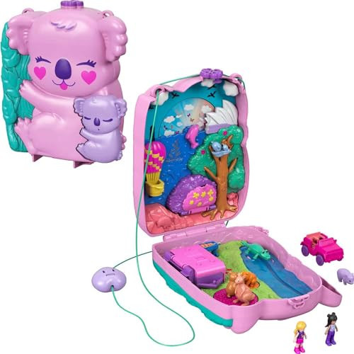Polly Pocket Koala Adventures Wearable Purse Compact with Micro Polly Doll & Friend Doll, 5 Animals & Removable Vehicle Accessory, Gift for Ages 4 Years Old & Up, GXC95 | Amazon (UK)