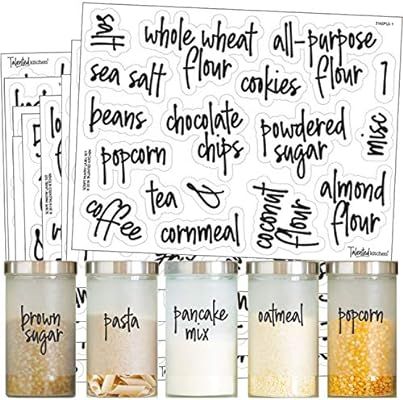 Talented Kitchen 157 Script Pantry Labels – 157 Mega Set – Food Label Sticker, Water Resistan... | Amazon (US)