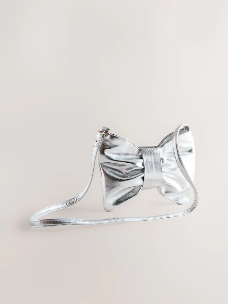 Silver Silver Sparkle Bow Bag | Next US