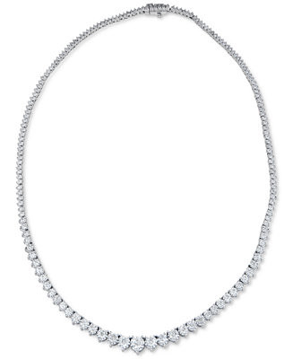 Diamond Graduated Tennis Necklace (5 ct. t.w.) in 14K White Gold or 14k Yellow Gold - Macy's | Macy's