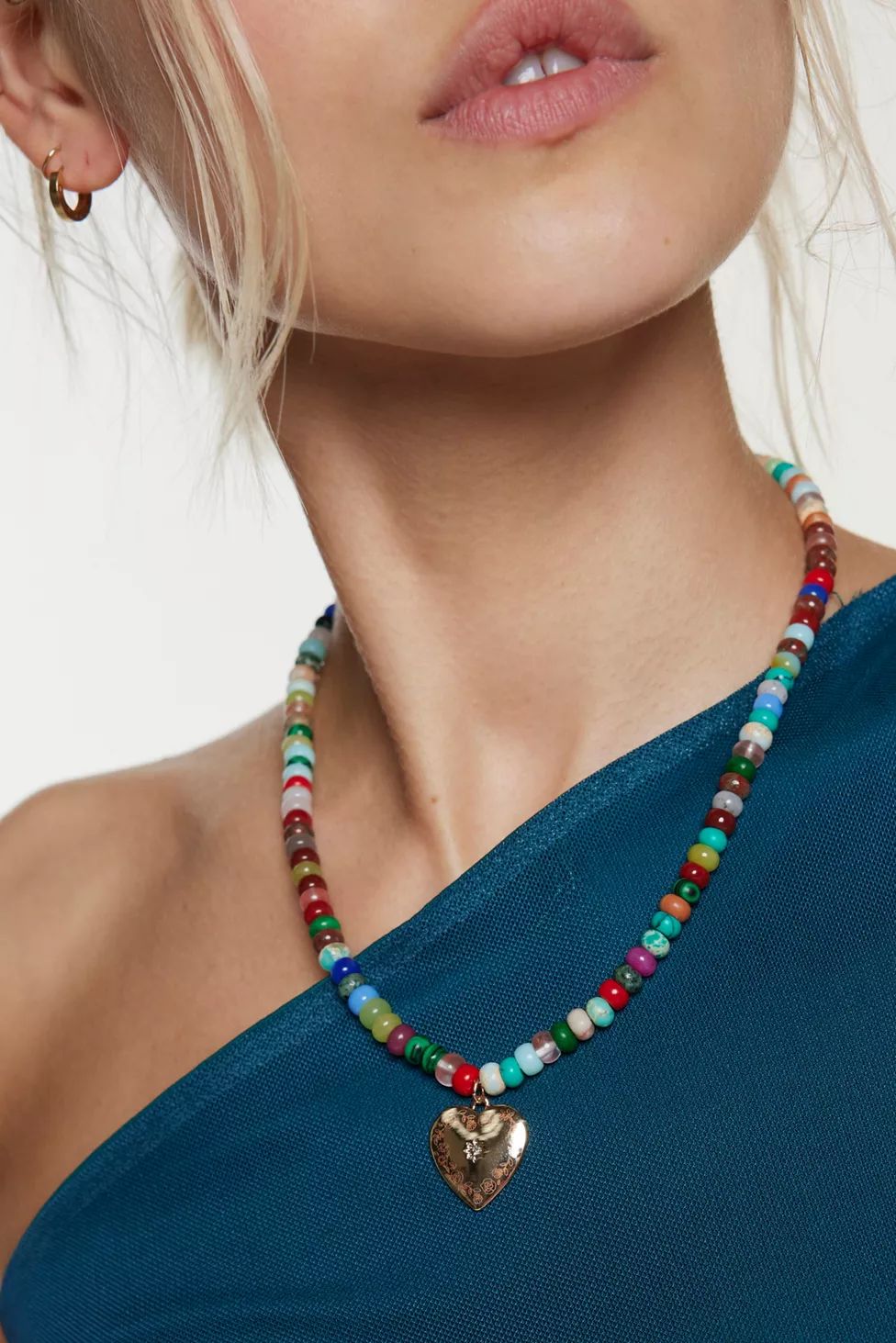 Marley Locket Genuine Stone Beaded Necklace | Urban Outfitters (US and RoW)