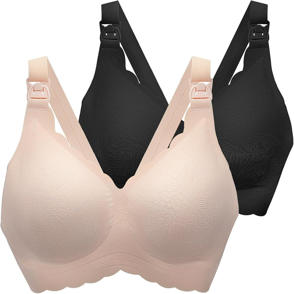Nursing Bras for Breastfeeding, Seamless Ultra Comfort Maternity Bra, Natural Shape Pregnancy Bra... | Amazon (US)