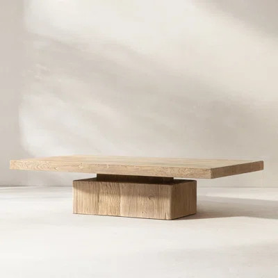 Iseline 60" Solid Reclaimed Elm Block Plinth Coffee Table | Wayfair North America