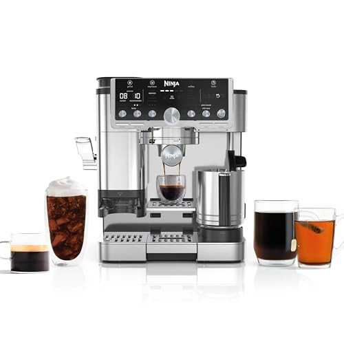 Ninja Luxe Café Pro Series, Espresso Machine, Drip Coffee, Cold Brew, Hot Water, Integrated Tamper, Built-in Grinder, Hands-Free Frother for Cappuccinos, Lattes, Americanos, Dairy or Non-Dairy, ES701 | Amazon (US)