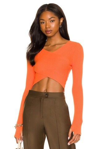 NBD Wrap Ribbed Crop in Orange from Revolve.com | Revolve Clothing (Global)