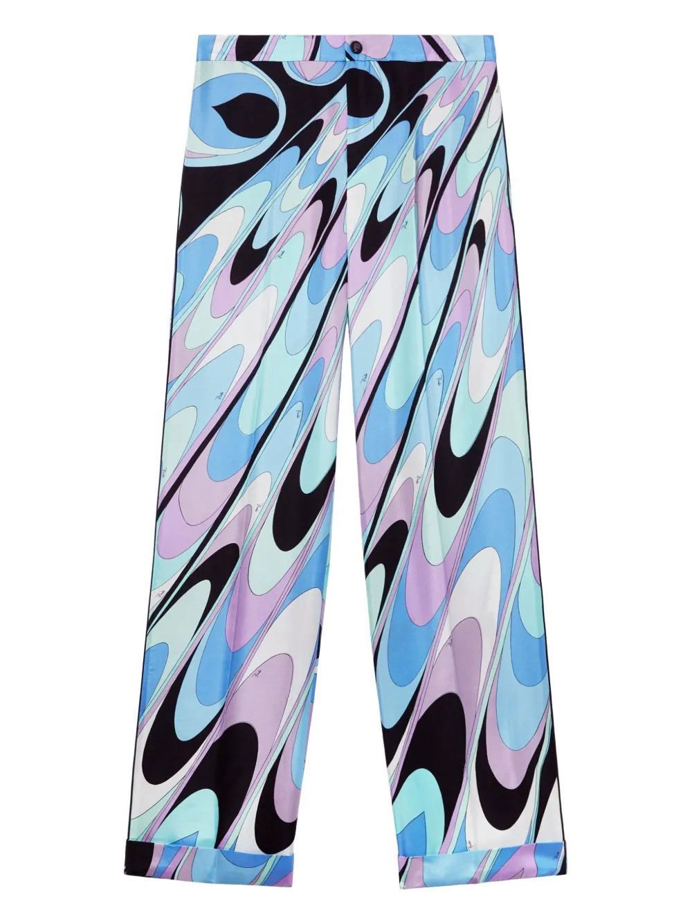 PUCCI onde-print silk-twill trousers - Blue | Farfetch Global