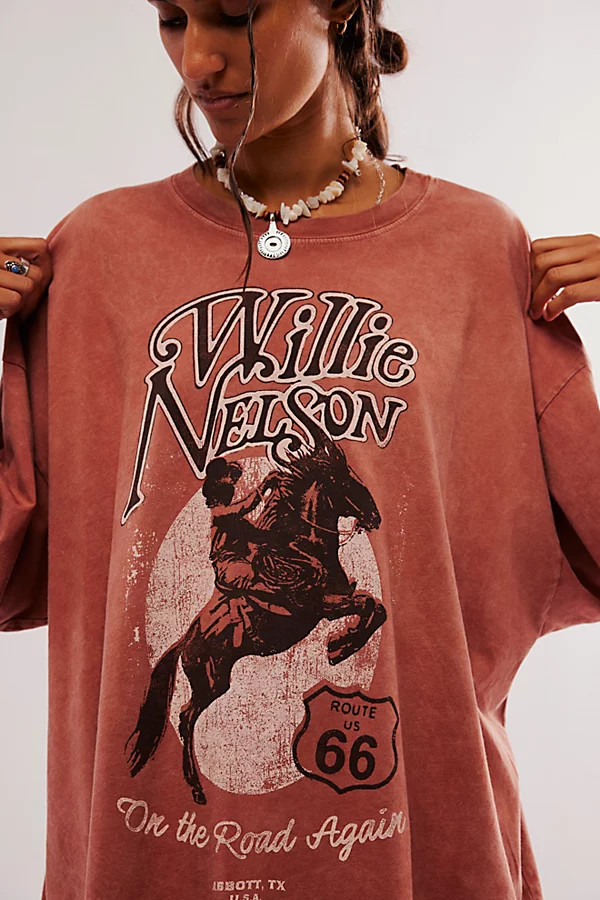 Daydreamer Willie Nelson Route 66 One-Size Tee | Free People (Global - UK&FR Excluded)