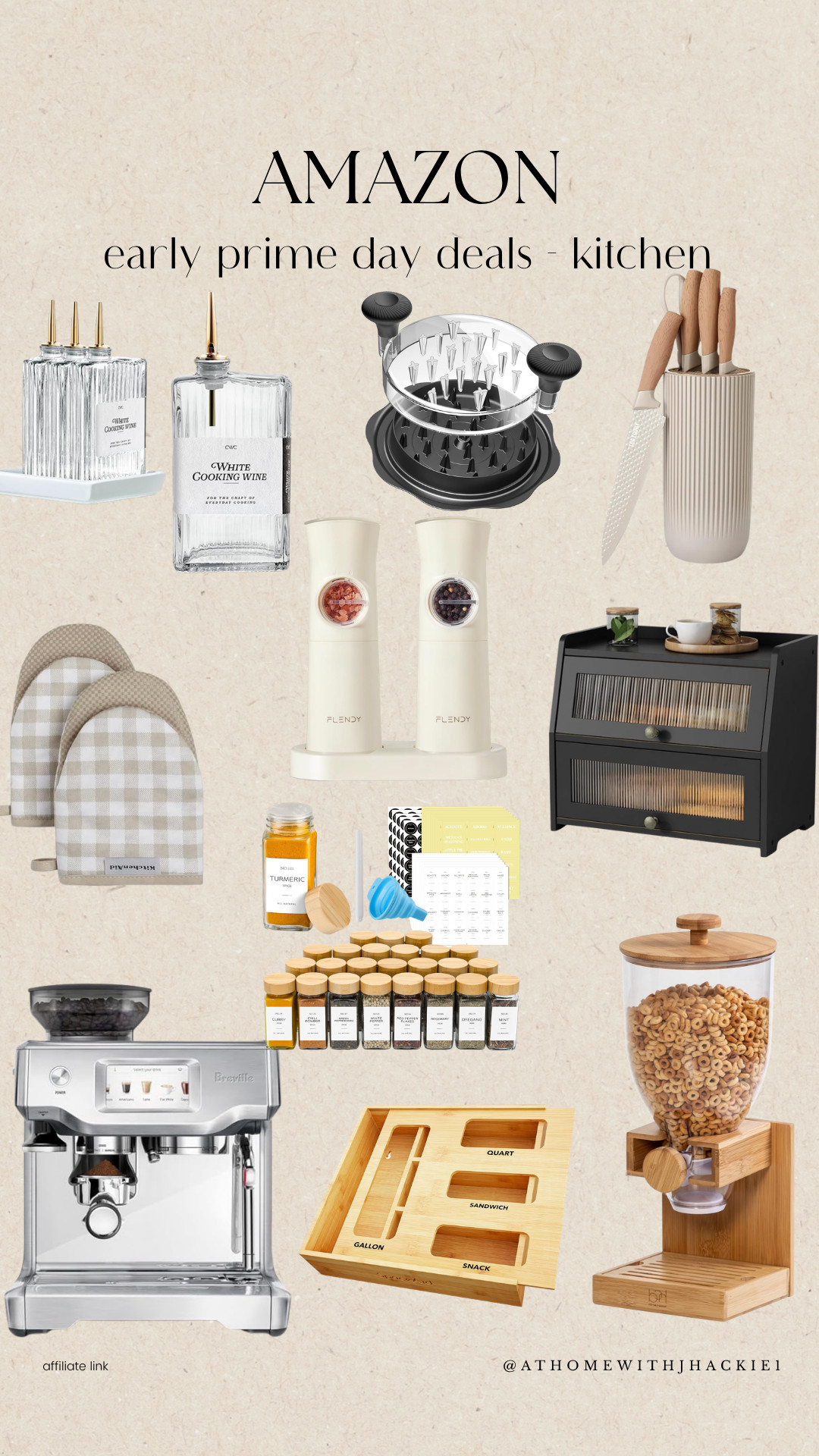 Amazon Early Prime Day Deals – Kitchen, amazon kitchen finds, amazon kitchen essentials, amazon prime day kitchen deals, espresso machine, breville espresso machine, spice jar organizer, spice drawer organizer, cereal dispenser, knife block set, salt and pepper grinder set, cooking wine dispenser, kitchen storage solutions, kitchen countertop organizer, oven mitts, meat shredder tool, pantry organization, coffee bar accessories, kitchen gadgets, modern kitchen decor, amazon home essentials

#LTKHome #LTKSaleAlert
