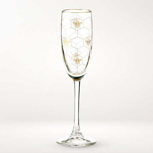 Honeycomb Champagne Flute Glasses, Set of 2 | Williams-Sonoma