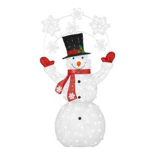 6 ft. Icicle Shimmer LED Juggling  Snowman Holiday Yard Decoration Y29 | The Home Depot