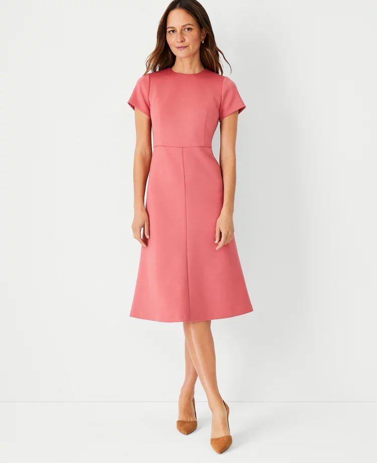 The Midi Flare Dress in Double Knit | Ann Taylor (US)