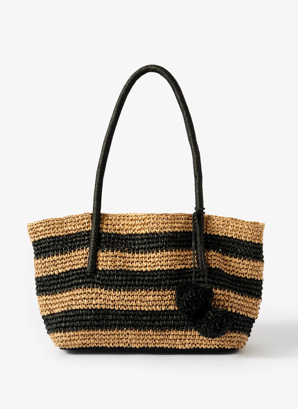 Blake Neutral Stripe Woven Tote Bag | Mint Velvet