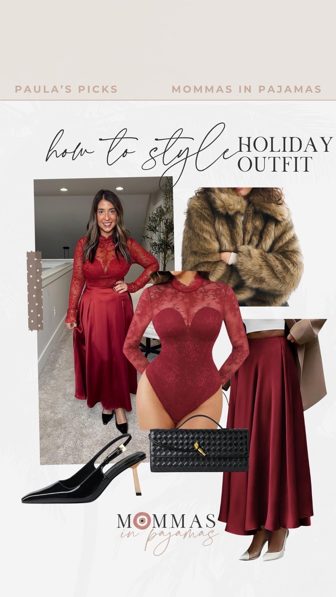 I love a good monochromatic look and this deep red is absolutely stunning for the holidays. I’m loving the black accessories to break it up a bit and this faux fur coat is such good quality and pulls the entire look together. I will 100% wear this when I need to be fancy for the holidays, it’s so good! 
Holiday outfit inspo, how to style holiday edition, faux fur jacket 

#LTKMidsize #LTKPetite #LTKHoliday